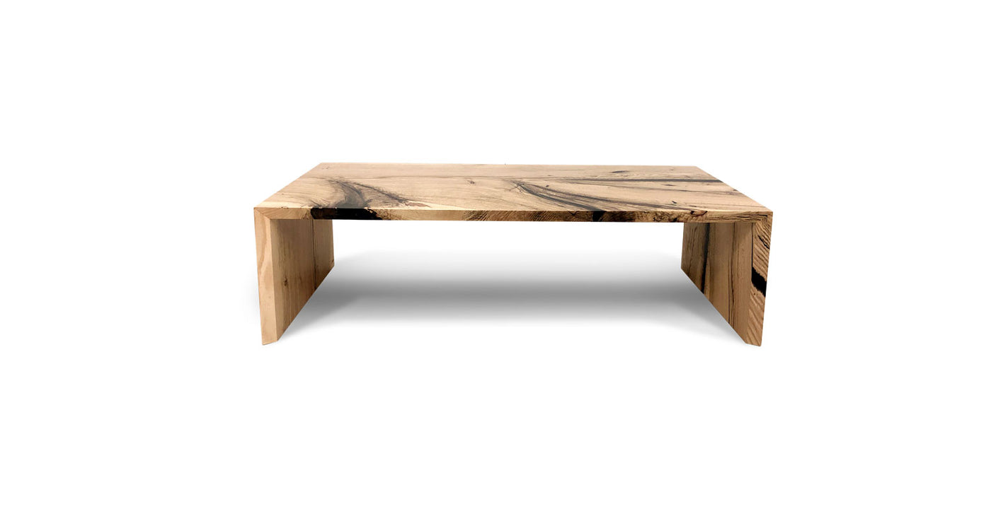 1080 Oak Inverted Edge Double Waterfall Coffee Table 60