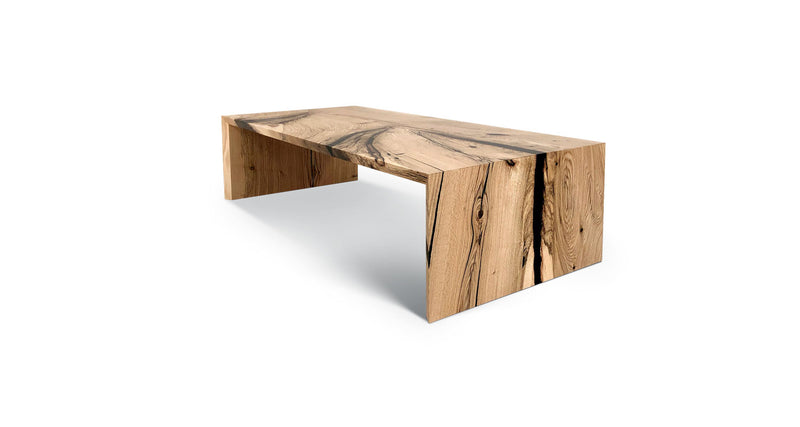 1080 Oak Inverted Edge Double Waterfall Coffee Table 60" x 30"