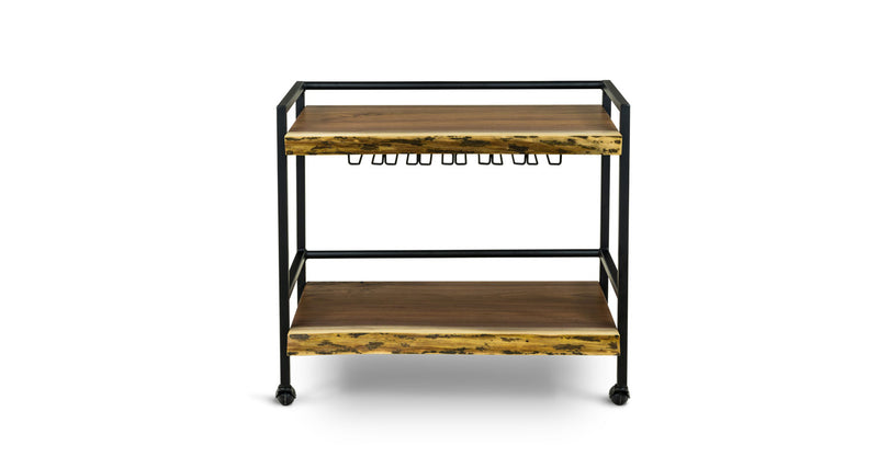 1099 Walnut Live Edge Bar Cart 36" x 22"