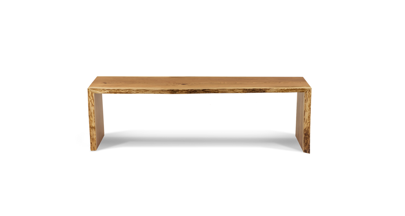 1133 Cherry Live Edge Double Waterfall Bench 72