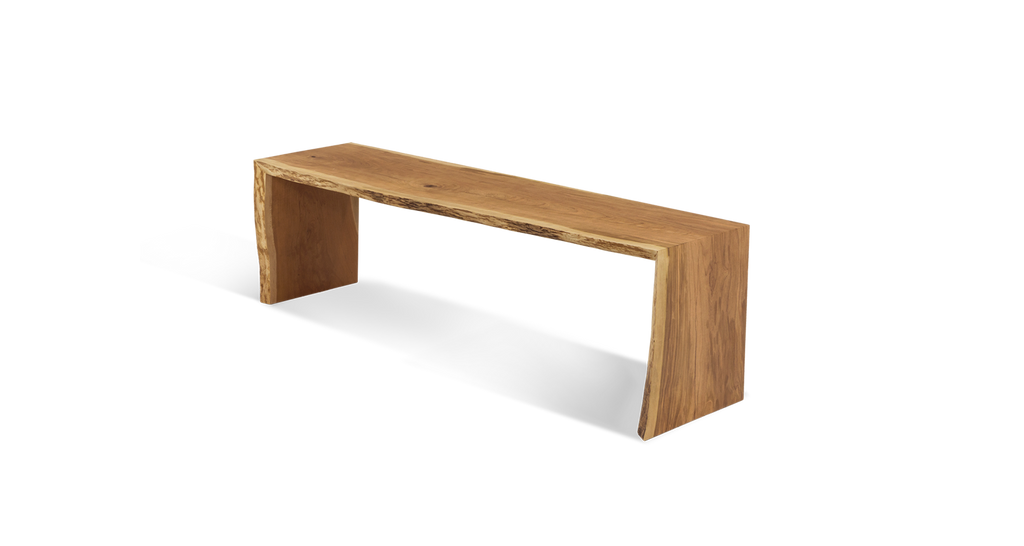 1133 Cherry Live Edge Double Waterfall Bench 72