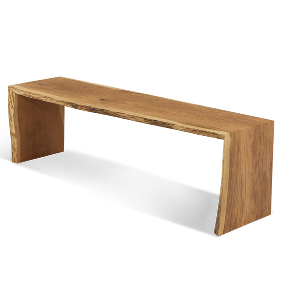 1133 Cherry Live Edge Double Waterfall Bench 72