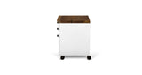 388 Silver Grade Live Edge Walnut Top Rolling File Cabinet