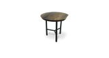 1091 Ebonized Partial Live Edge Sycamore Side Table 26" D