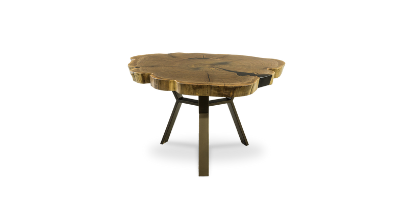 1010 Walnut Live Edge Round Table 49-60" D