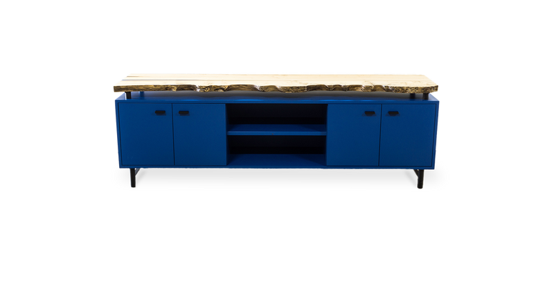 1105 Mappa Live Edge Floating Top Credenza 84" x 20"
