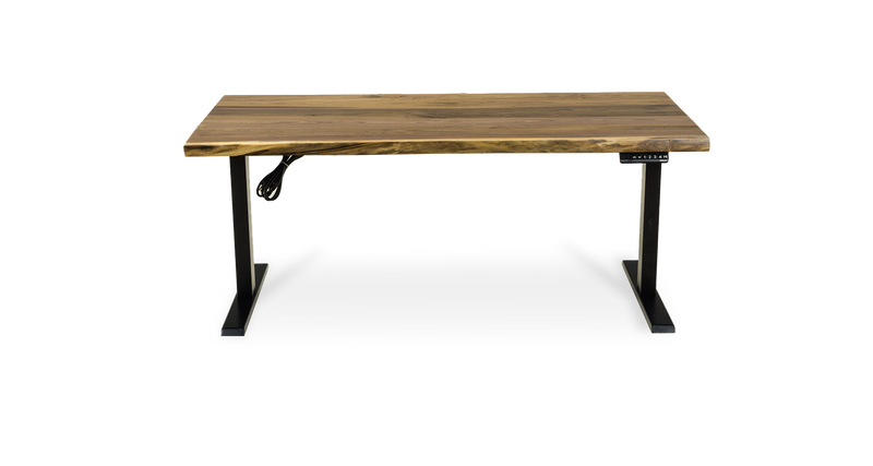 1116 Walnut Live Edge Height Adjustable Desk 60" x 30"