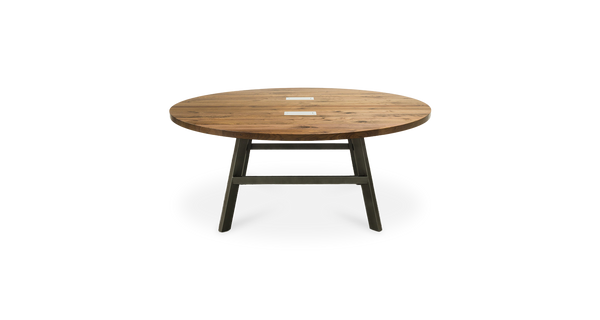 1006 Walnut Straight Edge Round Table 72" D