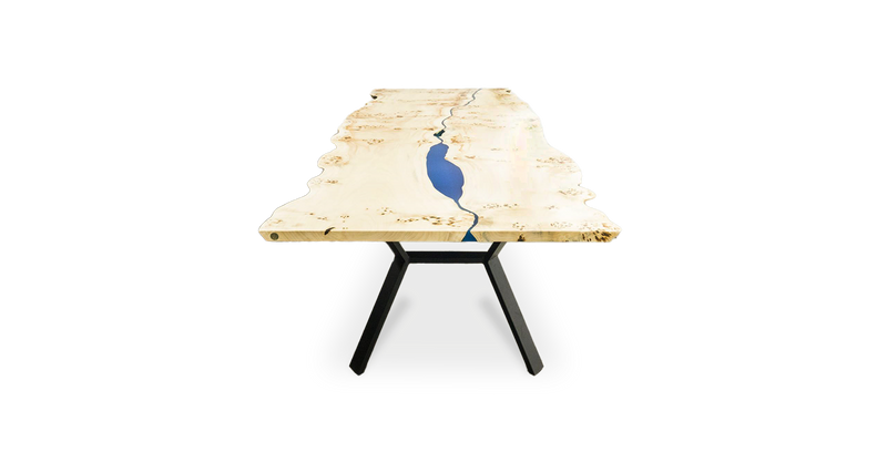 1031 Aquaeous Mappa Burl Conference Table 115" x 44"