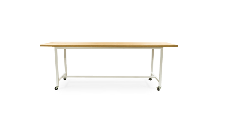 1057 Oak Straight Edge Bar Table 120" x 36"