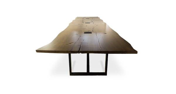 1033 Stained Oak Live Edge Conference Table 264" x 56"