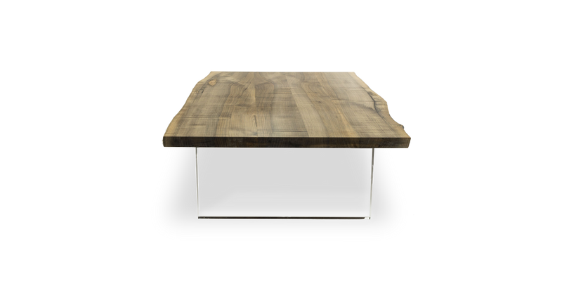 1071 Ebonized Maple Live Edge Coffee Table 70" x 40"