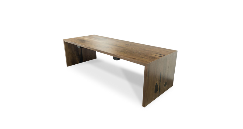1019 Walnut Straight Edge Waterfall Table 96" x 36"