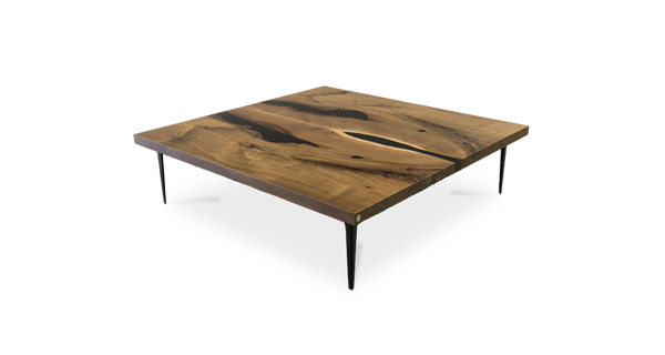 1085 Walnut Straight Edge Bookmatch Coffee Table 60" x 60"