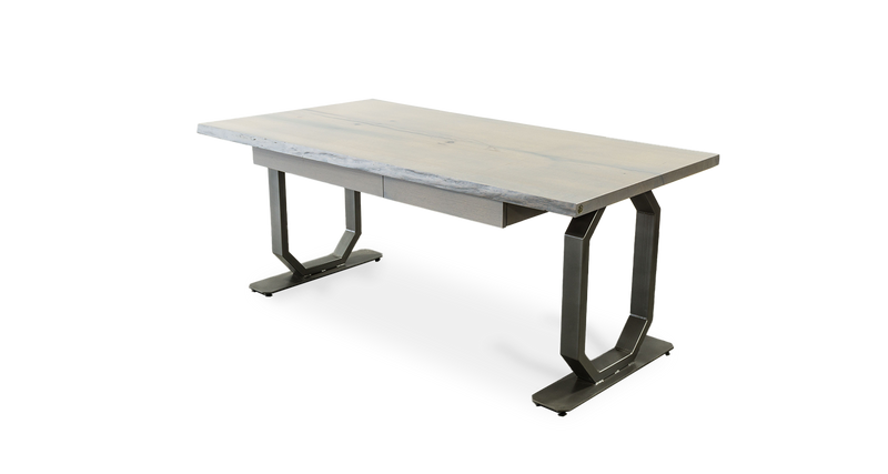 1125 Whitewashed Live Edge Oak Desk 72" x 35"