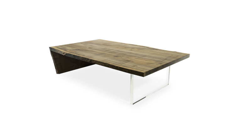 1071 Ebonized Maple Live Edge Coffee Table 70" x 40"
