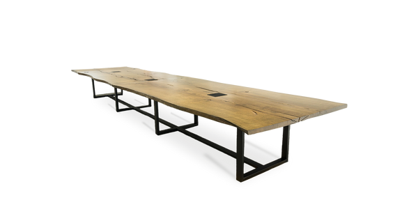 1033 Stained Oak Live Edge Conference Table 264" x 56"