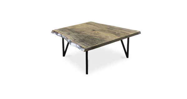 1084 Ebonized Maple Live Edge Coffee Table 36" x 36"