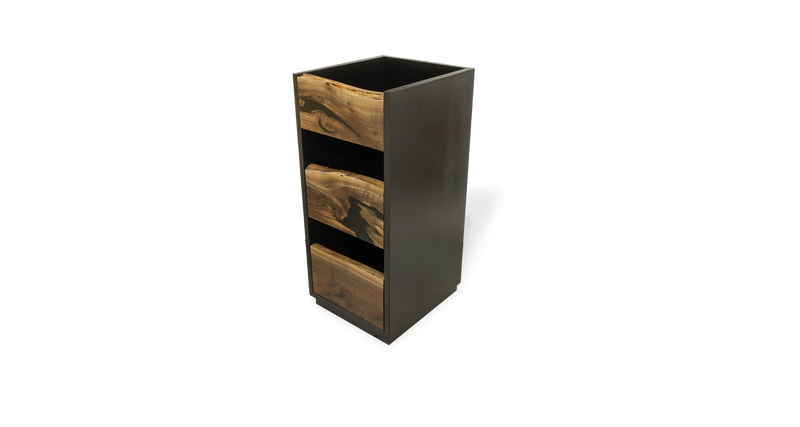 1169 Walnut Live Edge Storage Cabinet 40" x 20" D