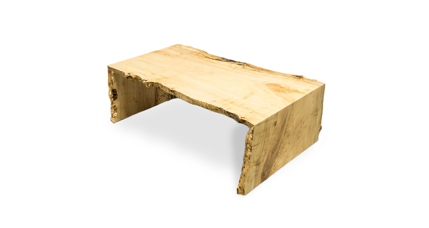 1079 Maple Live Edge Double Waterfall Coffee Table 48" x 25" Created