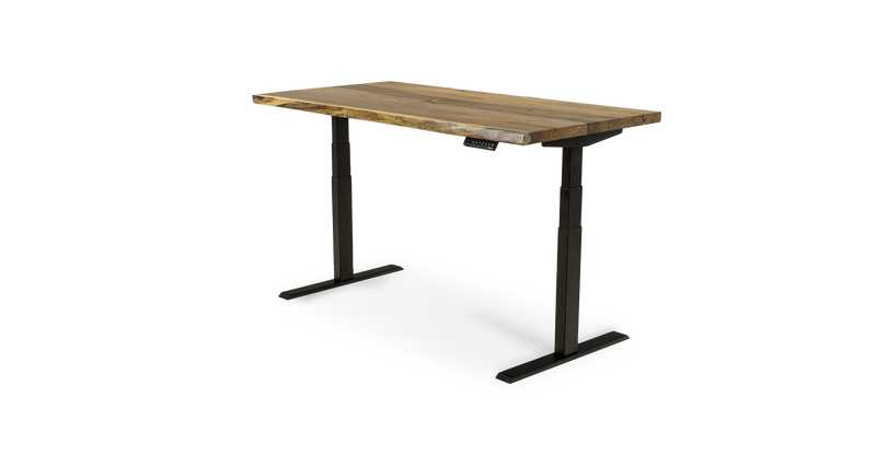 1116 Walnut Live Edge Height Adjustable Desk 60" x 30"