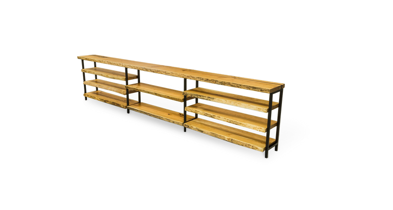 1100 Cherry Live Edge Bookshelf 132" x 12"