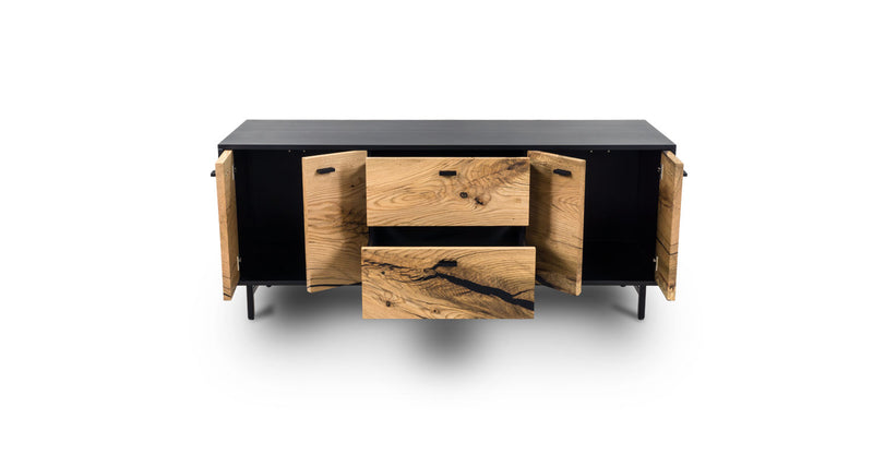 1108 Oak Straight Edge Solid Face Credenza 72" x 24"