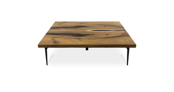 1085 Walnut Straight Edge Bookmatch Coffee Table 60" x 60"