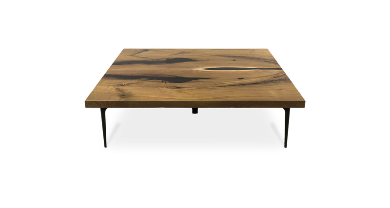 1085 Walnut Straight Edge Bookmatch Coffee Table 60" x 60"