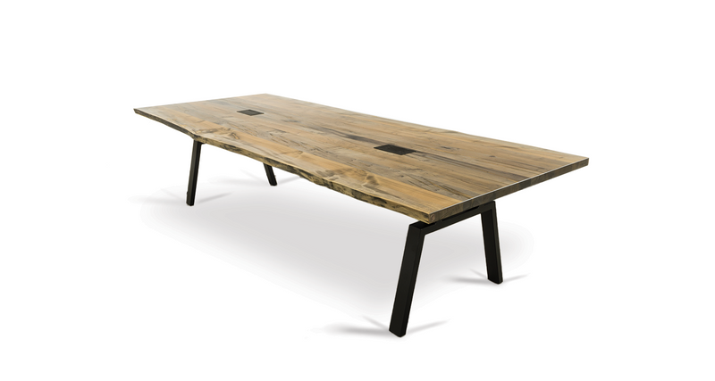 1021 Ebonized Maple Live Edge Conference Table 120" x 46"