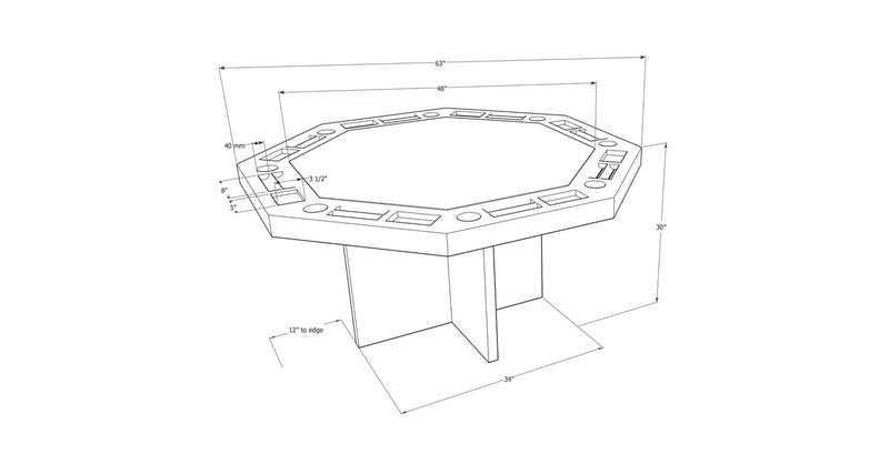 1163 Created Hardwood Poker Table