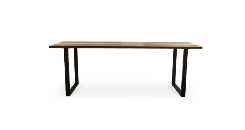 1058 Walnut Straight Edge Bar Table with Smoke Epoxy River 108" x 36"