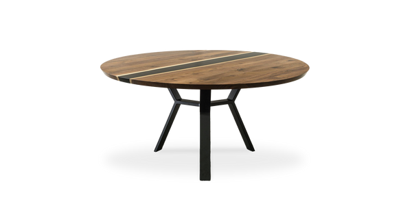 1029 Walnut Round Epoxy River Table 60" D