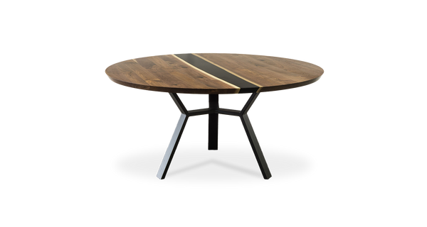 1029 Walnut Round Epoxy River Table 60" D