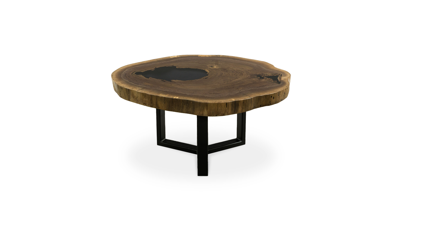 1087 Walnut Live Edge Round Coffee Table 30