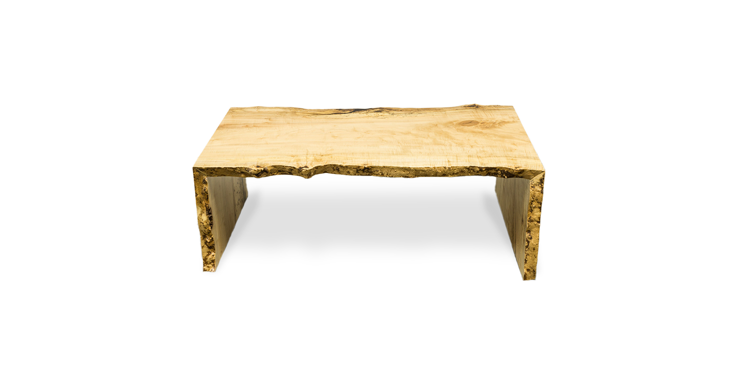 1079 Maple Live Edge Double Waterfall Coffee Table 48" x 25" Created
