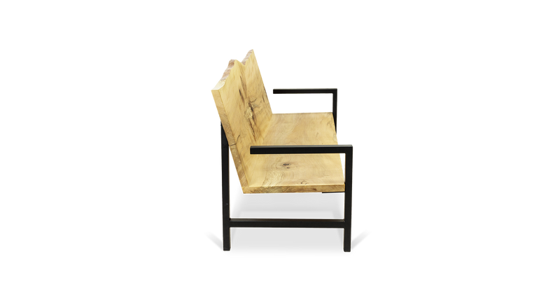 1180 Maple Live Edge Sofa and Olive Cushions 84" x 25.5"