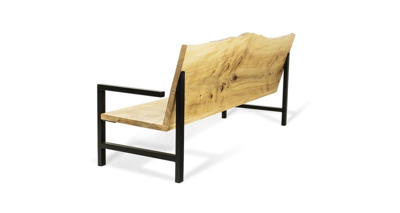 1180 Maple Live Edge Sofa and Olive Cushions 84" x 25.5"