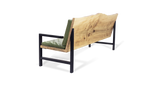 1180 Maple Live Edge Sofa and Olive Cushions 84" x 25.5"