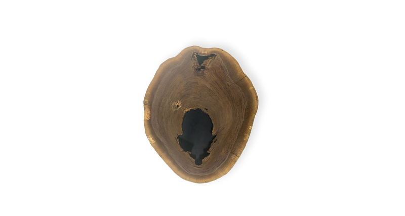 1087 Walnut Live Edge Round Coffee Table 30" D