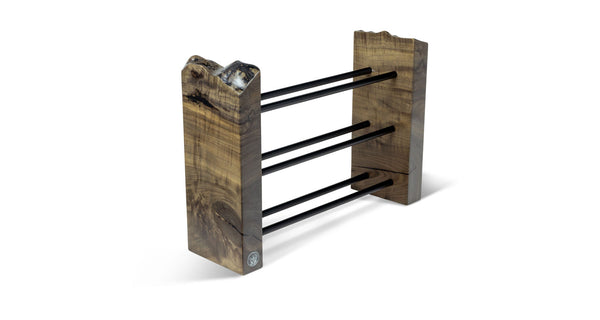 Ebonized Maple Live Edge 3-Bottle Wine Holder