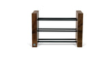 Walnut Straight Edge 3-Bottle Wine Holder
