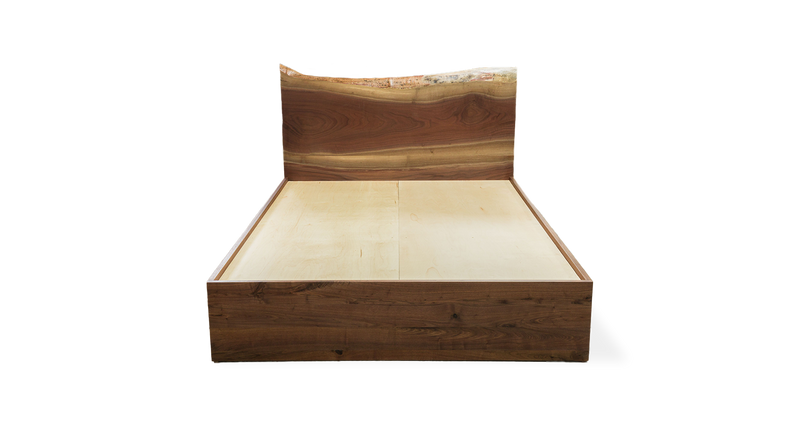 1173 Walnut Live Edge Bed Frame and Headboard