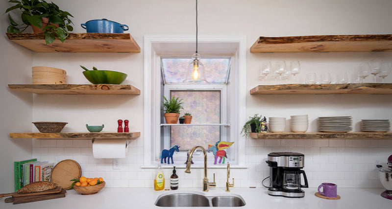 Walnut Floating Shelves, Kitchen Shelf 