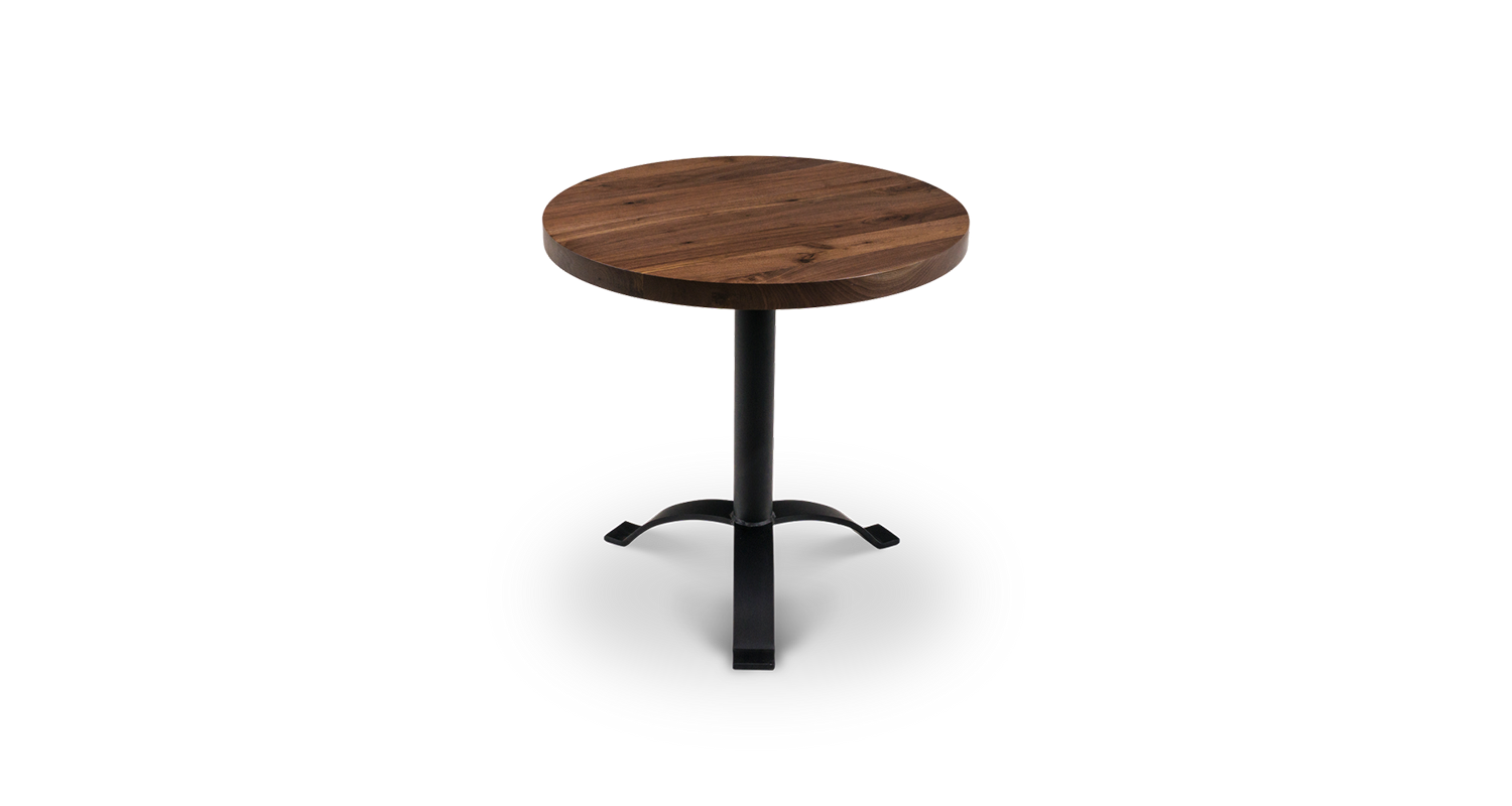 1095 Walnut Straight Edge Side Table 30" D Created Hardwood
